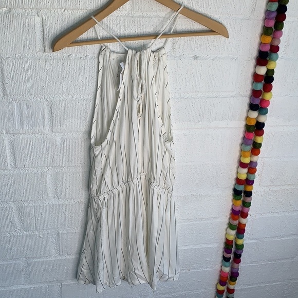 LF Rumor Cotton Cut Out Striped Romper sz M - Picture 6 of 6